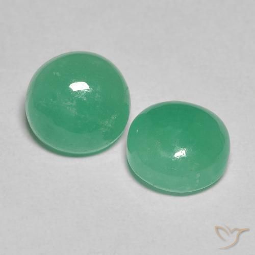 Pedras preciosas de Esmeralda Verde claro médio natural de 2.54 ct, Redondo, Translúcido