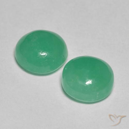 Pedras preciosas de Esmeralda Verde claro médio natural de 2.54 ct, Redondo, Translúcido