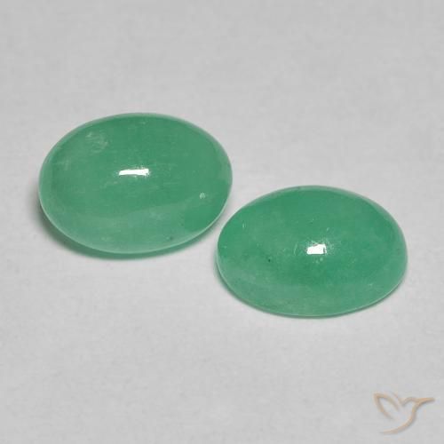 Pedras preciosas de Esmeralda Verde claro médio natural de 1.64 ct, oval, Translúcido