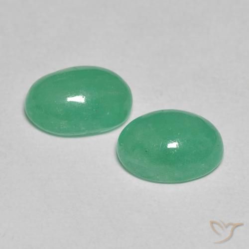 Pedras preciosas de Esmeralda Verde claro médio natural de 1.64 ct, oval, Translúcido