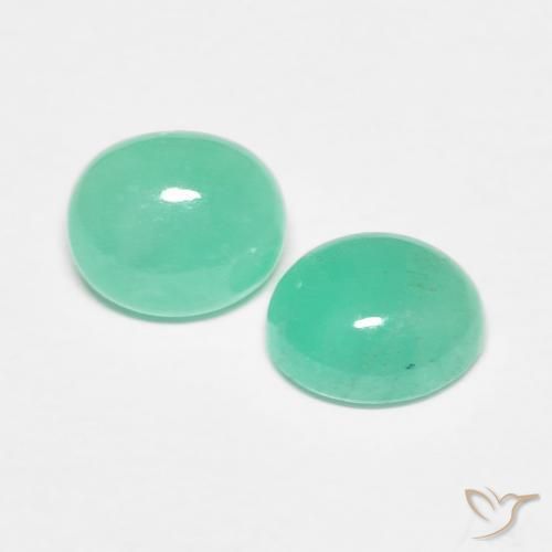 Pedras preciosas de Esmeralda Luz verde natural de 1.29 ct, oval, Translúcido