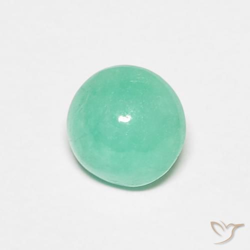 0.95ct Natural Luz verde Esmeralda, Redondo, Translúcido