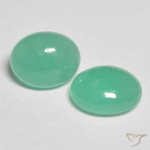 Pedras preciosas de Esmeralda verde pistache natural de 1.93 ct, oval, Translúcido