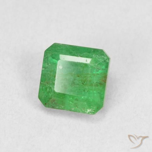 0.44ct Natural Verde amarelado Esmeralda, Corte Esmeralda, SI