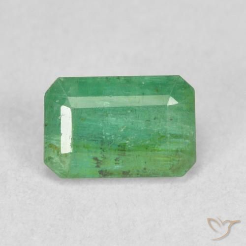 0.63ct Natural Verde amarelado Esmeralda, Corte Esmeralda, SI