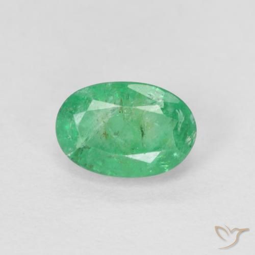 0.54ct Natural Verde claro Esmeralda, oval, SI, Photo A