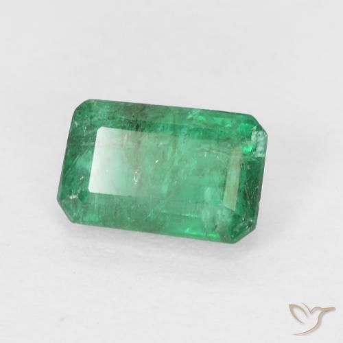 Esmeralda verde quente Natural 0.64ct, Corte Octógono / Esmeralda, SI
