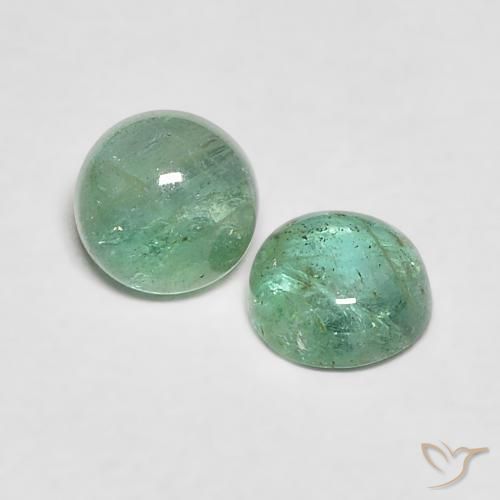 Pedras preciosas de Esmeralda Luz verde natural de 0.64 ct, Redondo, Transparente