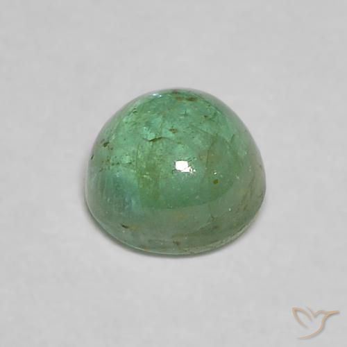 Esmeralda Verde claro fresco Natural 0.44ct, Redondo, Transparente