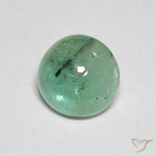 0.40ct Natural Luz verde Esmeralda, Redondo, Transparente