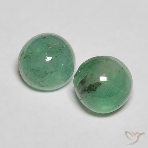 Pedras preciosas de Esmeralda Verde claro médio natural de 0.77 ct, Corte Redondo, Transparente