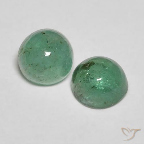 Pedras preciosas de Esmeralda Verde claro médio natural de 0.77 ct, Corte Redondo, Transparente
