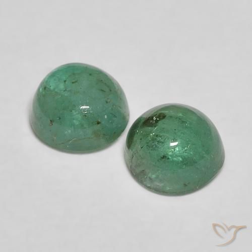 Pedras preciosas de Esmeralda Verde claro médio natural de 0.77 ct, Corte Redondo, Transparente