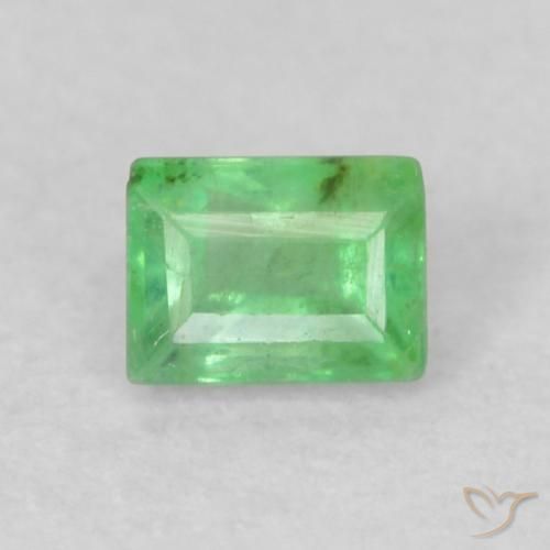 0.16ct Natural Verde Trevo Claro Esmeralda, baguete, VS-SI
