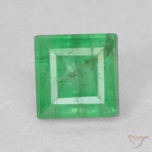 0.24ct Natural Verde médio Esmeralda, Quadrado, I1