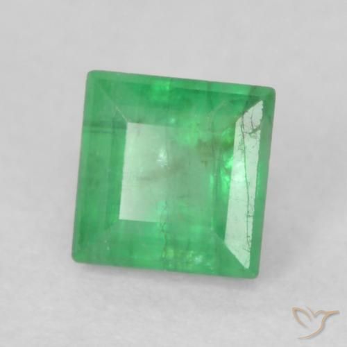 Esmeralda Verde médio Natural 0.24ct, Quadrado, I1