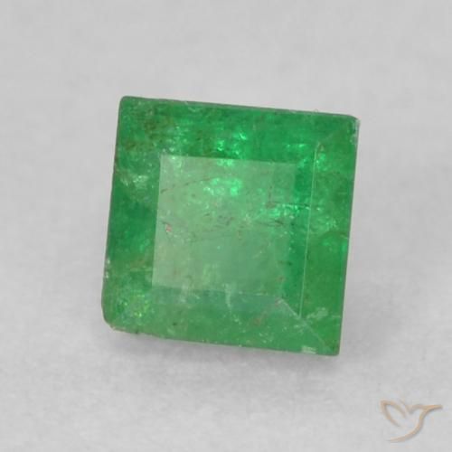 Esmeralda Verde médio Natural 0.23ct, Quadrado, I1
