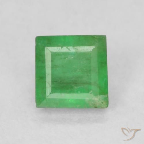 0.16ct Natural trevo verde Esmeralda, Quadrado, I1