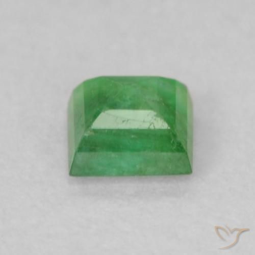 Esmeralda trevo verde Natural 0.16ct, Quadrado, I1