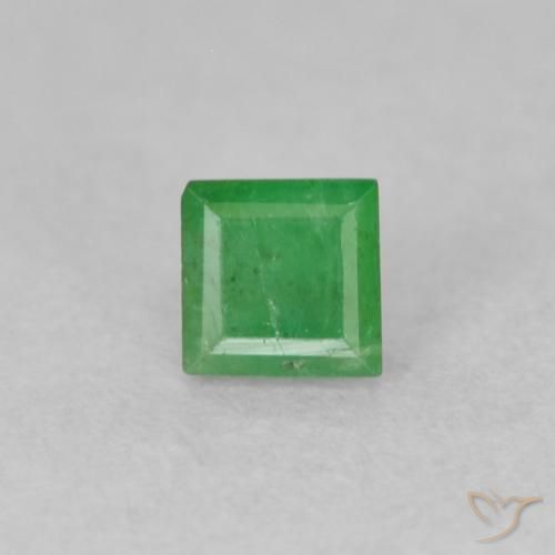 0.22ct Natural trevo verde Esmeralda, Quadrado, I1