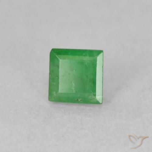Esmeralda trevo verde Natural 0.22ct, Quadrado, I1