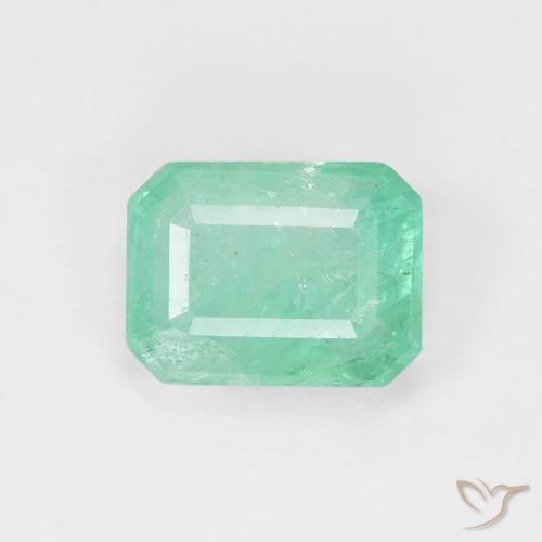 1.02ct Natural Luz verde Esmeralda, Corte Esmeralda, SI