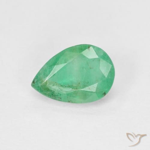 0.64ct Natural Verde Frio Esmeralda, Formato de pêra, VS-SI