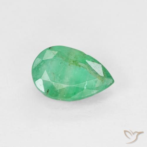 Esmeralda Verde Frio Natural 0.64ct, Formato de pêra, VS-SI