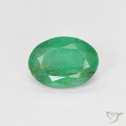 0.77ct Natural Jade verde Esmeralda, oval, VS-SI