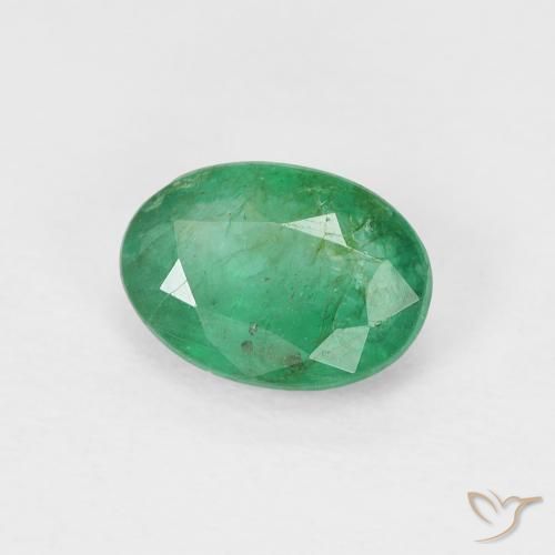 Esmeralda verde quente Natural 0.73ct, oval, VS-SI