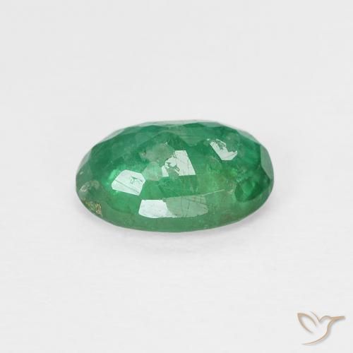 Esmeralda verde quente Natural 0.73ct, oval, VS-SI