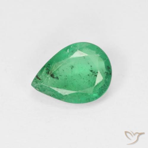 1.03ct Natural Verde médio Esmeralda, Formato de pêra, VS-SI