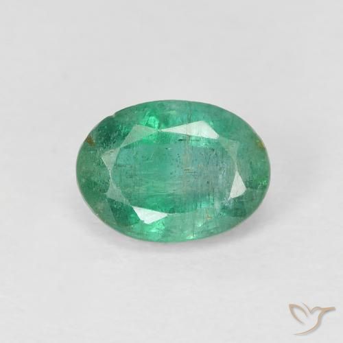 0.86ct Natural Verde claro médio Esmeralda, oval, SI