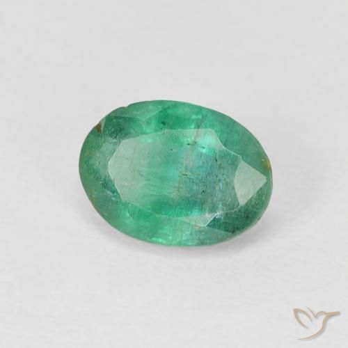 Esmeralda Verde claro médio Natural 0.86ct, oval, SI