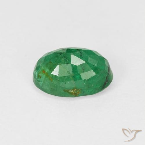 Esmeralda verde quente Natural 0.93ct, oval, SI