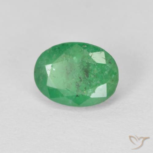 Esmeralda Verde amarelado Natural 0.80ct, oval, SI