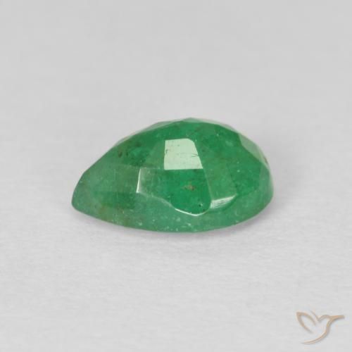 Esmeralda Verde médio Natural 0.73ct, Formato de pêra, SI
