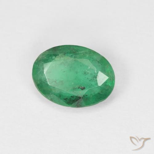 Esmeralda verde quente Natural 0.60ct, oval, SI