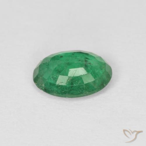 Esmeralda verde quente Natural 0.60ct, oval, SI