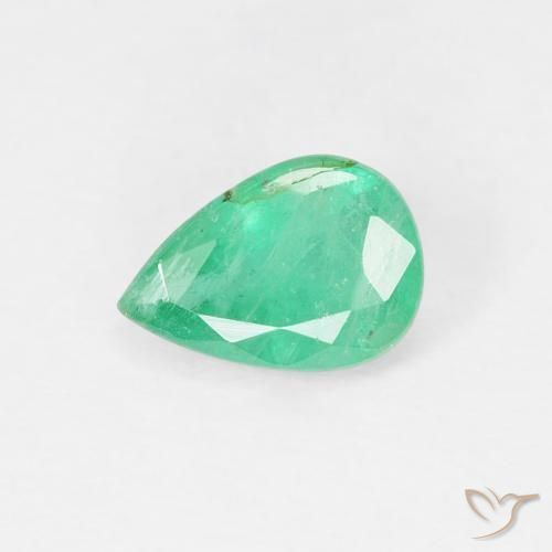 Esmeralda Verde Menta Intenso Natural 0.78ct, Formato de pêra, VS-SI
