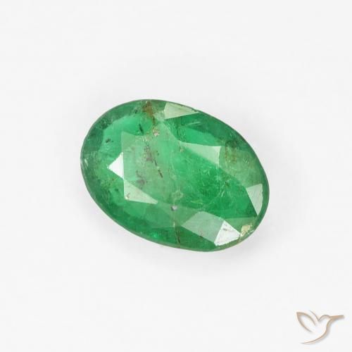 Esmeralda Verde amarelado Natural 0.62ct, oval, SI