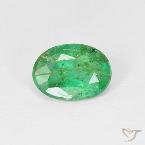 0.69ct Natural Verde amarelado Esmeralda, oval, SI