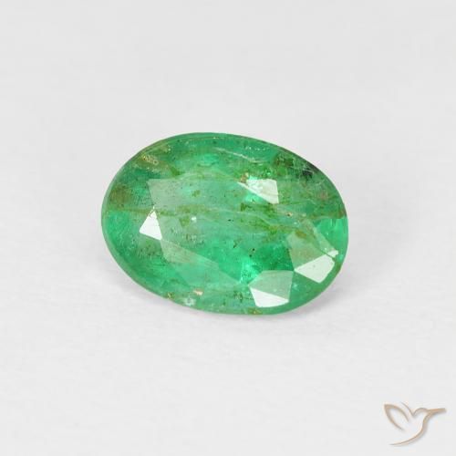 Esmeralda Verde amarelado Natural 0.69ct, oval, SI