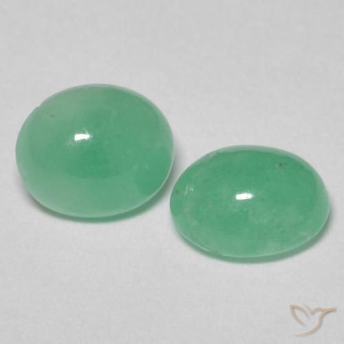 Pedras preciosas de Esmeralda Luz verde natural de 1.25 ct, oval, Translúcido