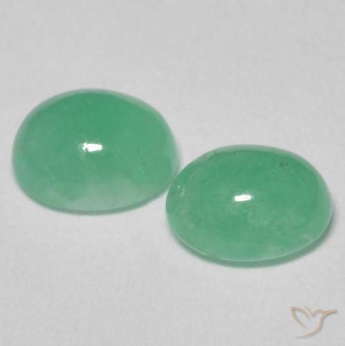 Pedras preciosas de Esmeralda Luz verde natural de 1.25 ct, oval, Translúcido