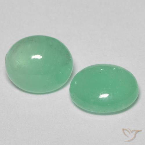 Pedras preciosas de Esmeralda Verde claro natural de 1.35 ct, oval, Translúcido