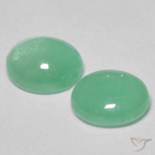 Pedras preciosas de Esmeralda Verde claro natural de 1.35 ct, oval, Translúcido