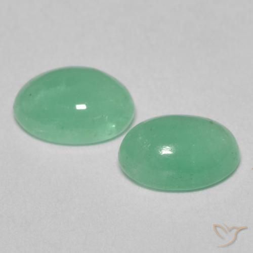 Pedras preciosas de Esmeralda verde pistache natural de 0.95 ct, oval, Translúcido