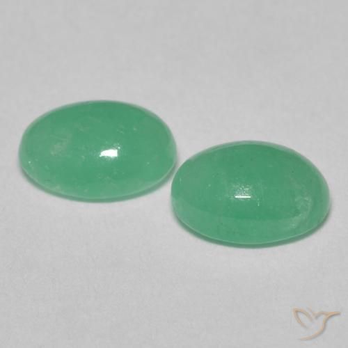 Pedras preciosas de Esmeralda Luz verde natural de 1.28 ct, oval, Translúcido