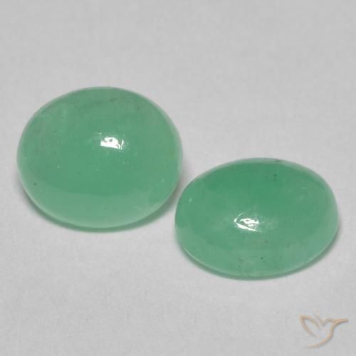 Pedras preciosas de Esmeralda Verde claro natural de 1.52 ct, oval, Translúcido